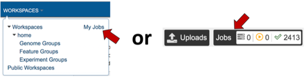 an image showing where to find the job results