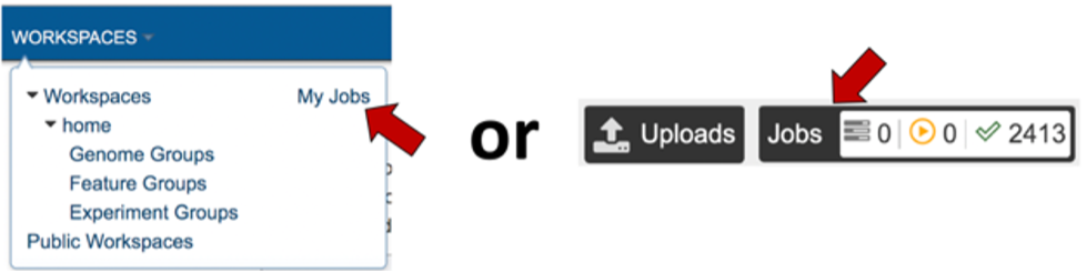 an image of the jobs page shortcuts