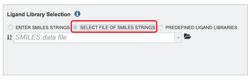 Select File of SMILES Strings