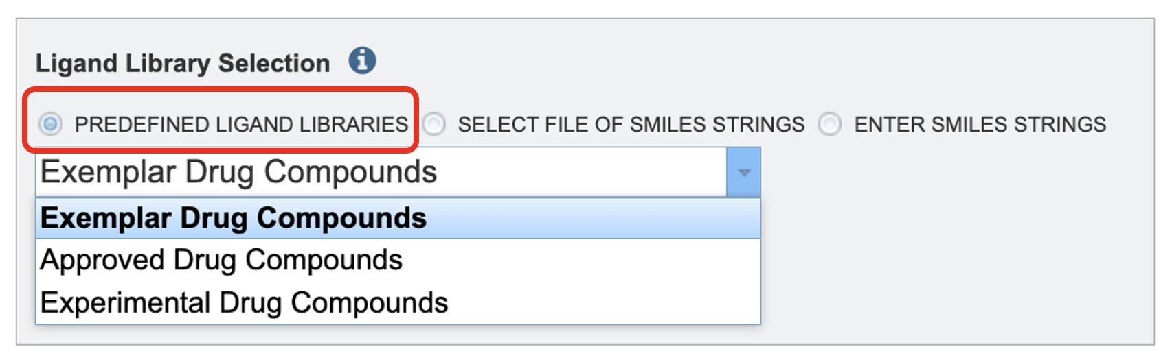 Predefined Ligand Libraries